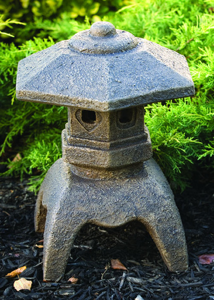 Flat Top Asian Garden Pagoda Sculpture Cement